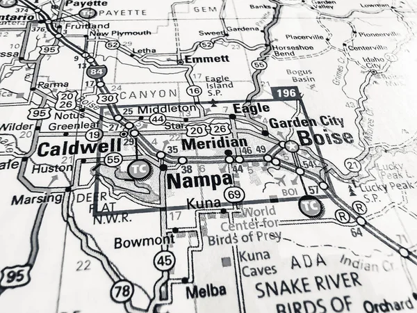 Boise Ηπα Φόντο Χάρτη — Φωτογραφία Αρχείου