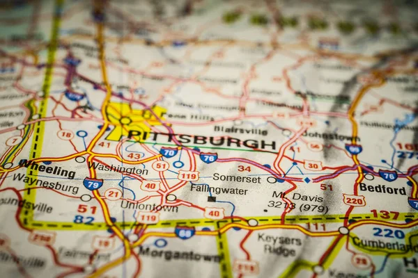 Pittsburgh Estados Unidos Mapa — Foto de Stock