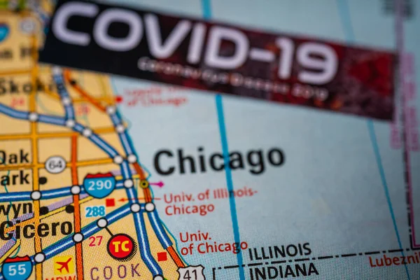 Chicago Coronavirus Covid Karantina Geçmişi — Stok fotoğraf