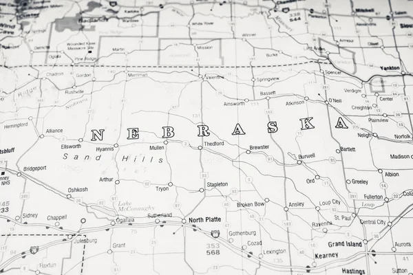 Nebraska Állam Interaktív Térképen — Stock Fotó