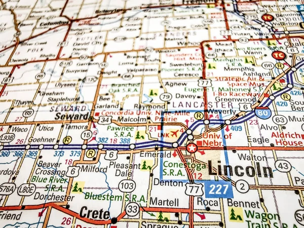 Lincoln Usa Map — Stock Photo, Image