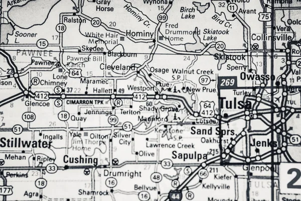 Hintergrund Der Karte Von Tulsa Usa Reise — Stockfoto