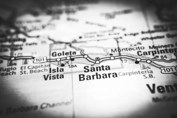 Santa Barbara Usa Map Tarvel Background — Stock Photo, Image