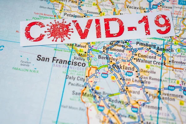 San Francisco Coronavirus Covid Karantän Bakgrund — Stockfoto