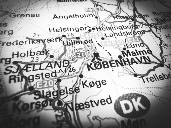 Kobenhavn Een Routekaart Van Europa — Stockfoto