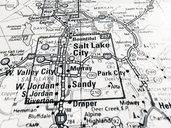 Salt Lake City Usa Mapa Fondo — Foto de Stock