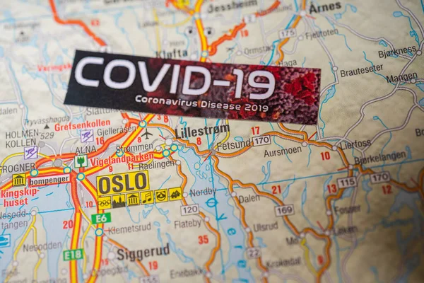 Oslo Coronavirus Covid Karantän Bakgrund — Stockfoto