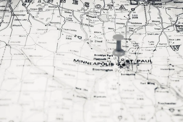 Minneapolis Interaktív Térképen — Stock Fotó