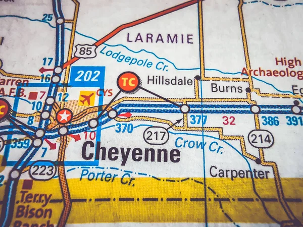 Cheyenne Usa Map — Stock Photo, Image