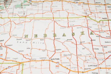 Nebraska state on the map clipart