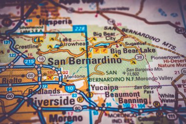 San Bernardino USA map travel background clipart