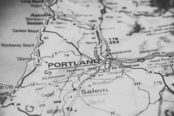 Portland Sulla Mappa — Foto Stock