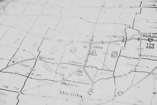 Kansas Amerikai Egyesült Államok Térkép Háttér — Stock Fotó
