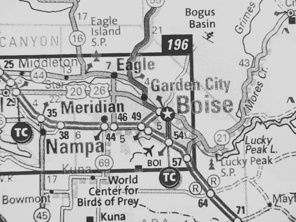 Boise Usa Mapa Pozadí — Stock fotografie