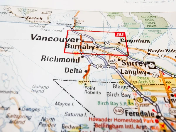 Vancouver on Canada map