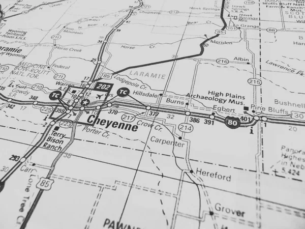 シャイアンオンアメリカ地図 — ストック写真