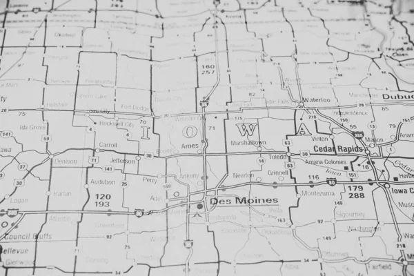 Iowa Estado Mapa —  Fotos de Stock