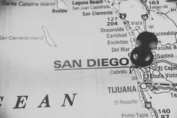 San Diego Tle Mapy Usa — Zdjęcie stockowe