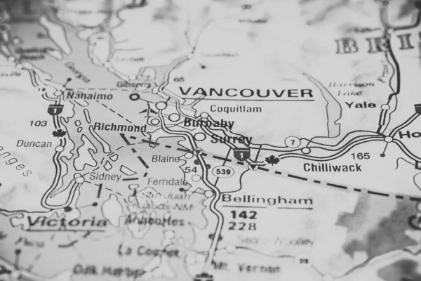 Vancouver Mapa — Foto de Stock