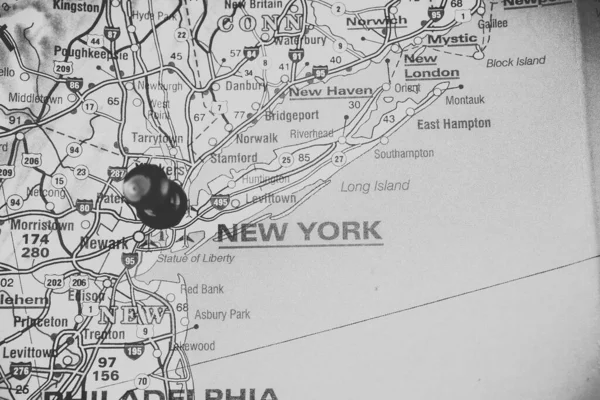 Νέα Υόρκη Στο Χάρτη — Φωτογραφία Αρχείου