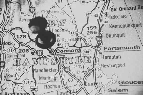 地图上的新罕布什尔州 — 图库照片