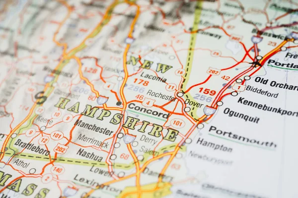 New Hampshire Mapa Estados Unidos — Foto de Stock