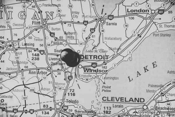 Detroit on USA map