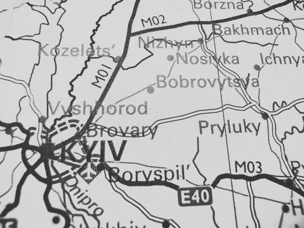 Kyiv Road Map Europe — Stock Photo, Image