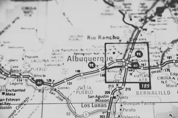 Albuquerque Map Usa Background Travel — Stockfoto