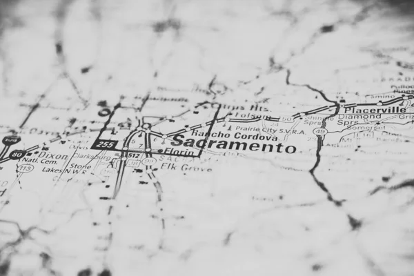 Sacramento Usa Map Atlas Travel Background — Stock Photo, Image
