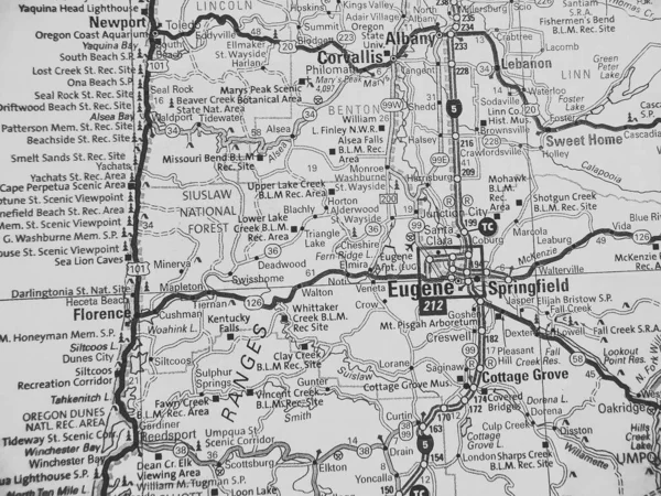 Eugene Usa Mappa Sullo Sfondo — Foto Stock