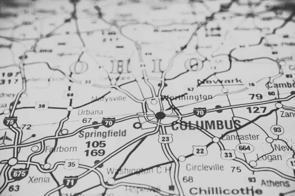Ohio Eua Mapa Fundo — Fotografia de Stock