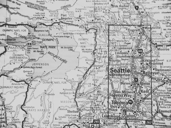 Seattle Usa Karta — Stockfoto
