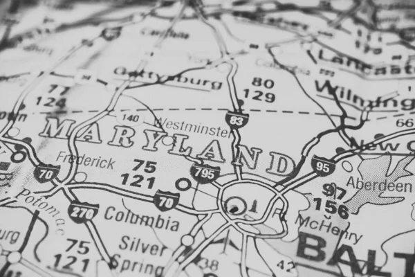 Maryland Kaart — Stockfoto