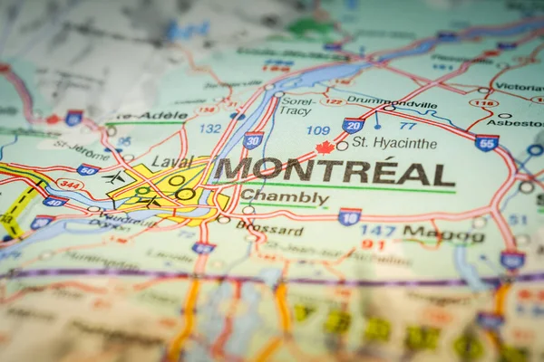地図上のモントリオール — ストック写真