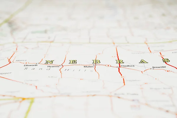 Nebraska Estado Mapa —  Fotos de Stock