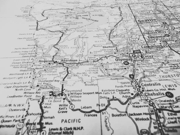 Seattle Mapa Dos Eua — Fotografia de Stock