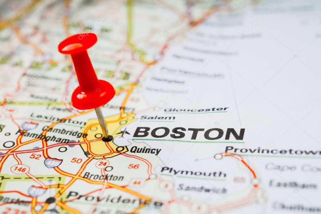 Boston USA map background