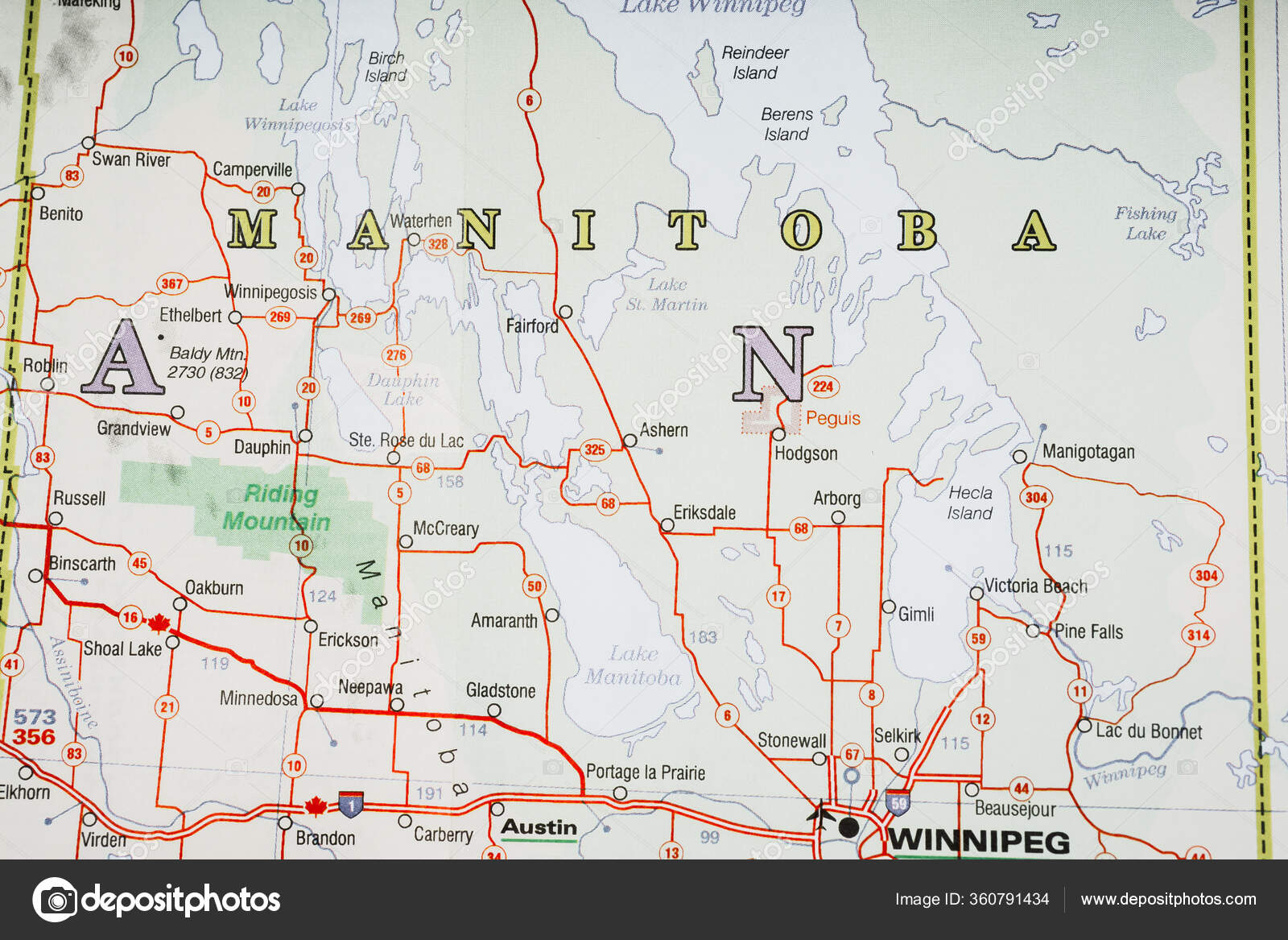 Manitoba State Map Stock Photo by ©aallm 360791434