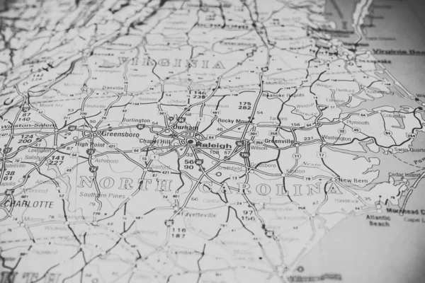Raleigh Estados Unidos Mapa Fondo Viaje — Foto de Stock