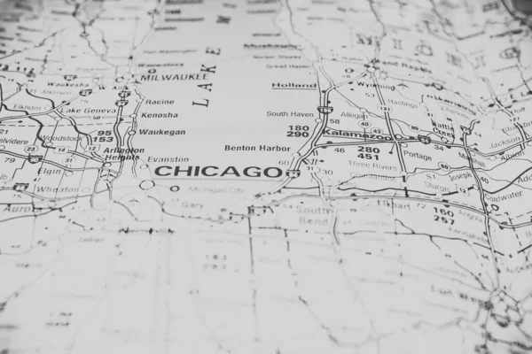 Chicago Kaart — Stockfoto