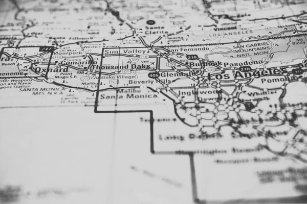 Los Angeles Usa Mapa Cestovní Zázemí — Stock fotografie