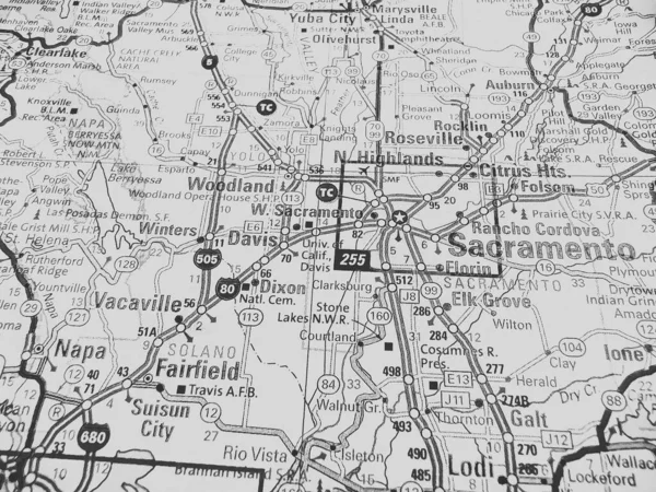 Sacramento Sulla Mappa Usa — Foto Stock