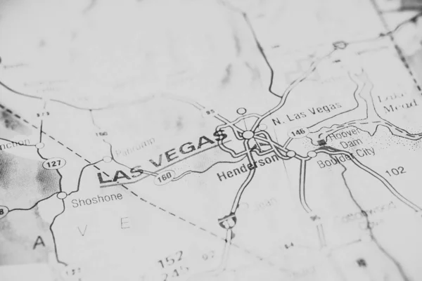 Las Vegas Sullo Sfondo Della Mappa Degli Stati Uniti — Foto Stock