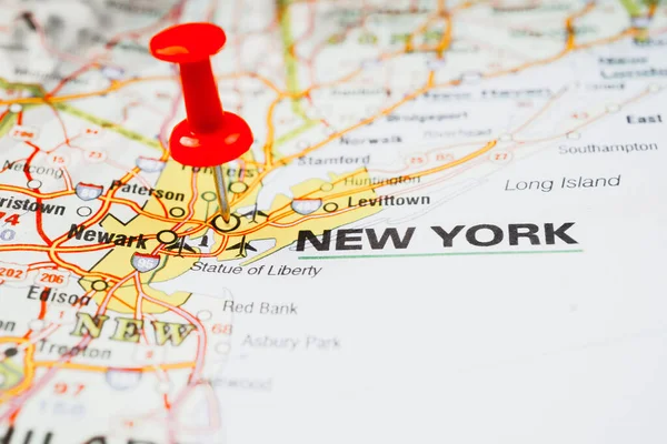地图上的纽约 — 图库照片