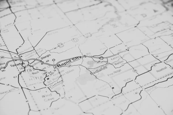 South Dakota Staten Kartan — Stockfoto
