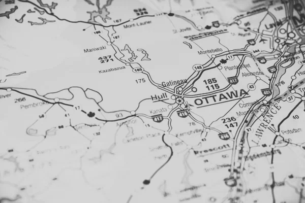 Ottawa Mapa Canadá — Fotografia de Stock