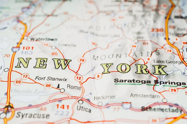 État New York Sur Carte — Photo