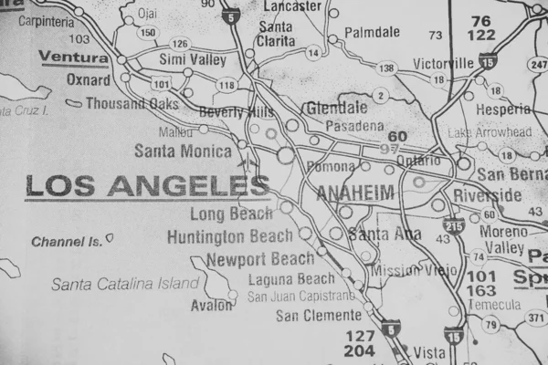 Los Angeles Usa Kartan — Stockfoto