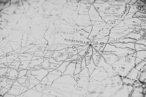 Nashville Mapa Fondo —  Fotos de Stock